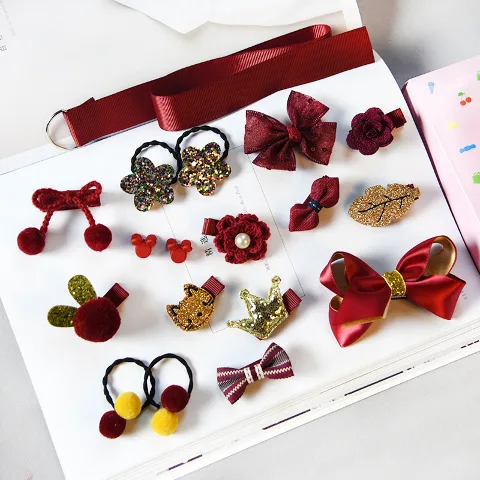Kit d'accessoires cheveux pour fille, 18 pièces