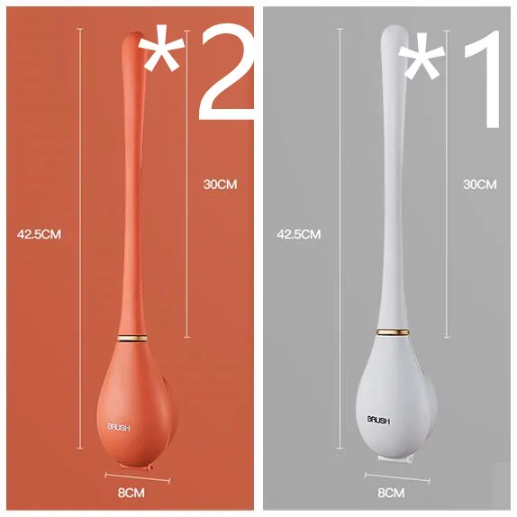 Household Brush Wall-mounted Long-handled Silicone Toilet Brush