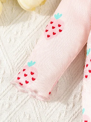 Ensemble bébé imprimé 3 pièces avec bonnet