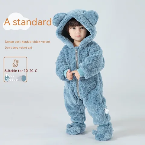 Combinaison bébé en polaire teddy avec zip